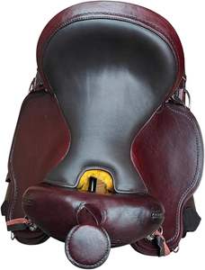 Selle d'équitation anglaise artisanale en cuir souple naturel avec quincaillerie nickelée pour le dressage, le trail, le barrel racing et le roping - Product Image 4