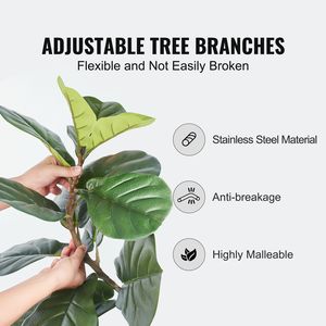Planta Artificial de Ficus Lyrata de 5 Pies, Material PE Seguro, Protección Antivuelco, Bajo Mantenimiento, Aspecto Realista, para Bodas - Product Image 5