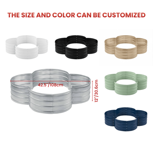 Kit de bac à plantation surélevé en acier galvanisé moderne en forme de trèfle, revêtement en poudre, pour jardin extérieur, grand bac à légumes en gros - Product Image 2