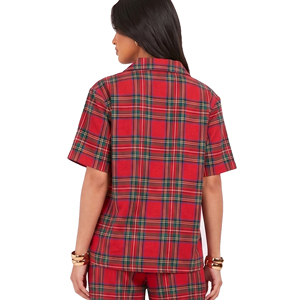Ensemble pyjama à carreaux pour femmes enceintes, manches courtes, col rabattu, coupe ample, pantalon de maternité, vêtements de nuit confortables pour l'hiver - Product Image 6
