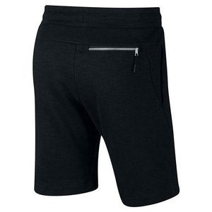 Pantalones Cortos Bermuda de Punto Negros para Hombre, Cintura Media con Cordón Ajustable, Bolsillo con Cremallera, Estilo Casual, Tela de Algodón Transpirable - Product Image 3