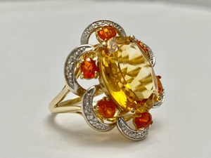 Flower Shape Diamond Vintage Cocktail <b>Ring</b> Alloy Jewelry Prong Setting Oval Stone Women's Engagement Wedding <b>Ring</b> IGI Certified - Product Image 3