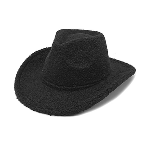 Nuevo Sombrero Fedora de Felpa Sherpa Ancho, Estilo Vaquero Occidental, Clásico de Invierno, con Ala Curva, Cálido, Tipo Panamá/Jazz - Product Image 1