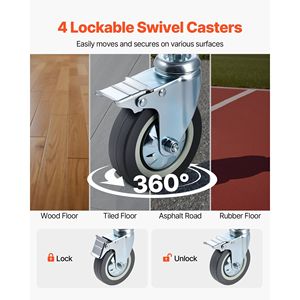 Sedia Comoda da Comodino 4-in-1 con Ruote, Capacità 159 kg, WC Portatile da Ospedale con Schienale Rialzato e Poggiapiedi - Product Image 3