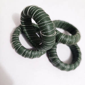 Handmade Black Leather Napkin holder High Selling 2025 decorative <b>Indian</b> Wooden Napkin <b>Ring</b> and Accessories & Table Linen - Product Image 5