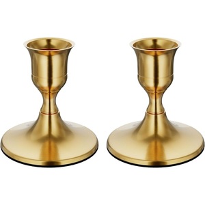 High End Quality <b>Brass</b> <b>Candlestick</b> Holder Set of 2 Gold Finish Durable Home Decoration Metal Candle Holders - Product Image 1