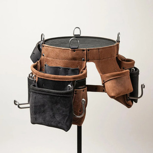 Cow Hide Full Grain Leather Modern Construction Tool Featuring Multiple Organizer Pouches Secure <b>Hammer</b> <b>Holder</b> Durable Alloy - Product Image 5