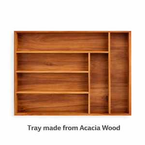 Plateau de rangement de cuisine multifonction en bambou, porte-couverts à plusieurs compartiments, séparateur de tiroir en bois naturel pour la maison et le bureau - Product Image 5