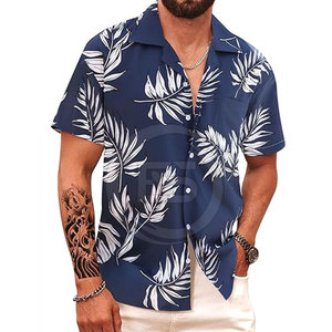 Camiseta Hawaiana de Color Personalizado, Transpirable, Ecológica, 100% Algodón, Manga Corta, Corte Regular, para Hombre - Product Image 1