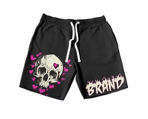 Pantalones Cortos Casuales Rosas para Hombre con Logotipo de Marca y Estampado de Telaraña, Cintura con Cordón Ajustable, Transpirables, de Poliéster, Deportivos - Product Image 4