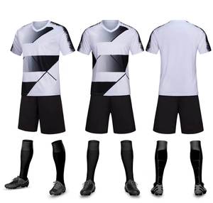 Custom Men's Soccer Jersey Set Sublimated Print V-Neck Short Sleeve Geometric Pattern Quick Dry Polyester Uniform All Seasons - Product Image 3
