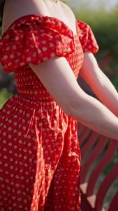 Robe longue en coton tissé sans col, manches courtes bouffantes, coupe ample, motif imprimé, pour femme, tenue de soirée d'été avec poches - Product Image 4