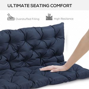 Dark Blue 3-Seater Bench Swing <b>Chair</b> Replacement Cushions with Backrest Outdoor Seat <b>Pads</b> Outdoor Pillows & Cushions - Product Image 5