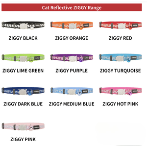 Collar para Gato RedDingo - Collar Reflectante para Gato ZIGGY (Talla Única) Ziggy Naranja - Product Image 1