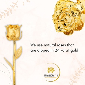 SANAAR CRAFTS Luxury Handmade Real Rose 24K Gold Plated Festive Floral Decoration for Christmas Halloween Graduation Valentine's - Product Image 2