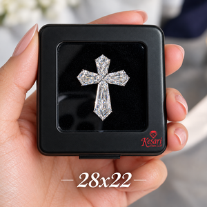 Pendentif croix en diamant de laboratoire, diamant blanc de couleur D, taille excellente, certifié IGI, pour la fabrication de bijoux - Product Image 1