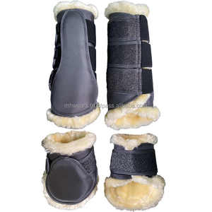 Juego de Cepillado para Caballos MH Premium, Botas de Neopreno y Cuero PU Duraderas y Personalizables, Protector de Patas para Entrenamiento y Deportes al Aire Libre - Product Image 2