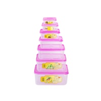 Moderne rechthoekige plastic ecologische transparante stapelbare voedselveilige BPA-vrije keuken opbergbox met deksel voor het bewaren van vlees en vis
