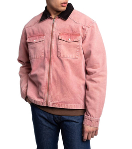 High Quality Winter Men's Casual <b>Canvas</b> <b>Jacket</b> 100% Cotton Mandarin Collar Windproof Breathable OEM Customizable Front - Product Image 1