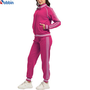 Ensemble de survêtement 2-en-1 personnalisé avec logo pour femme, veste zippée intégrale et pantalon de jogging, tenue de sport unie à manches longues pour l'hiver - Product Image 4