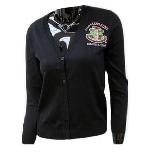 Women Black Pink Green Button Front <b>Cardigan</b> <b>Sweater</b> Casual Knit Long Sleeve Embroidered Top Fashion Apparel Stylish Outerwear - Product Image 1