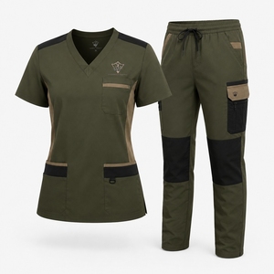Unisex <b>Scrub</b> Suit Medical Uniform Comfortable Healthcare Workwear <b>Set</b> With Breathable Fabric Durable Stitching And Functional - Product Image 1