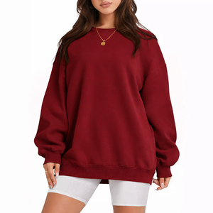 <b>Women</b> Sweatshirt Plain Solid Color Crew Neck Fleece Sweatshirt for <b>Women</b> OEM ODM Manufacturing - Product Image 1