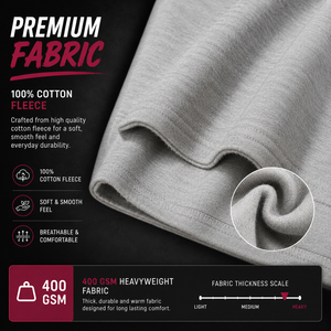 Shorts de survêtement Bermuda pour homme en molleton de coton 400 GSM, coupe ample, longueur longue, en French Terry, jambe large - Product Image 4