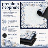 Tapis de Mahjong Bleu Coquillage Personnalisé en Gros 33x33 Pouces Néoprène Premium Antidérapant Pliable Poker Américain Luxe OEM Cadeau