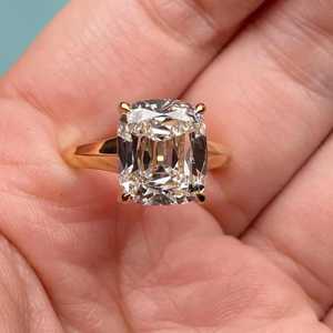 Anillo Solitario de Diamante Auténtico Certificado IGI, Corte Cojín, de Mina Antigua, Oro Sólido de 18K, Cultivado en Laboratorio, VS1, 2.01CT, para Regalo de Boda o Fiesta - Product Image 5