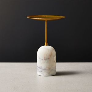 Trending White Marble Gold Metal Pillar <b>Candle</b> Stand Decorative <b>Candle</b> Holder Luxury Home Decor - Product Image 3
