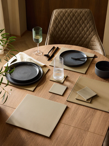 Sets de table ovales antidérapants, sets de table ovales noirs et orange, sets de table modernes en tissu, set de table ovale - Product Image 5