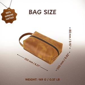 Luxury Leather Toiletry Bag Men Cosmetic Organizer Travel Waterproof Grooming <b>Case</b> Bag LTB-0163 - Product Image 3