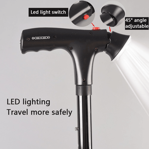 Bastone da Trekking Pieghevole per Campeggio ed Escursionismo, Regolabile a 5 Livelli, per Mancini, con Luce LED e Allarme - Product Image 5