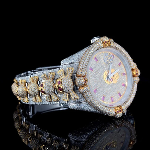 Luxury Stainless Steel Unisex Mechanical Watch Irregular Case Diamond Skull Bracelet Analog Dial 40mm Glass Vintage Coin - Product Image 3