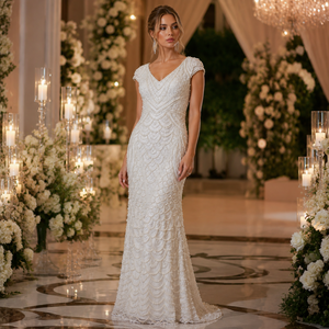 Vestido de Noche de Lujo para Mujer, Verano |   Vestido de Fiesta Largo sin Mangas con Bordado de Cuentas, Corte Entallado, Elegante y Transpirable - Product Image 1