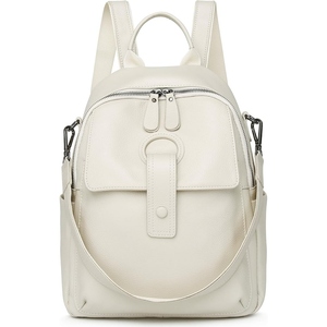 Mochila de cuero de cabra auténtico para mujer, mochila de gran capacidad con diseño contemporáneo, perfecta para el trabajo, viajes y organización diaria - Product Image 4