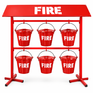Support de seau à incendie en métal rouge, support pour 4 seaux, support de rangement en fer galvanisé pour atelier, garage - Product Image 4