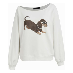 Sudadera de Mujer, Cuello Redondo, Algodón, Ligera, Transpirable, Felpa Francesa, Estilo Vintage Lavado, Prenda Esencial para el Día a Día - Product Image 1