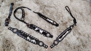Selle de sécurité pour cheval occidental en cuir véritable souple et durable, personnalisable, avec têtière à motif artisanal – Meilleures ventes - Product Image 2