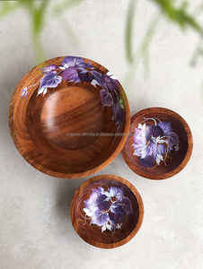 Decorative <b>Wooden</b> <b>Salad</b> Serving <b>Bowl</b> Customized Eco-Friendly Custom Size Wholesale Manufacturer New Design Hand Finished - Product Image 5