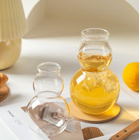 Nouvelle bouteille en verre créative de style chinois en forme de gourde pour infusion froide, bouteille transparente pour café infusé à froid, tasse à eau résistante à la chaleur