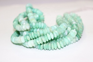 Natural Chrysoprase Faceted Rondelle Beads 9-9.5 mm 16 Inches German Cutting Strand for Jewelry Making - Product Image 3