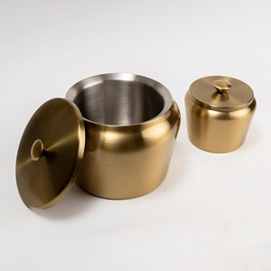 Hospitality Ice Bucket Decorative Metal Serving Piece - Product Image 5