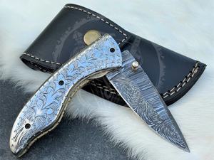 Nouveau Style couteau de chasse pliant de survie couteau de poche en acier inoxydable avec manche en cuivre gravé - Product Image 5