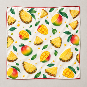 Foulard de cuisine personnalisé imprimé fruits et légumes, carré, doux, léger, pour femme, impression numérique, fabricant OEM ODM - Product Image 6