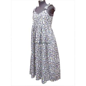 Eco-friendly Washable Dry Cleaning Custom Women's <b>Vintage</b> V-neck Full Sleeve 100% Cotton Knitted Digital Printed Floral <b>Dress</b> - Product Image 1