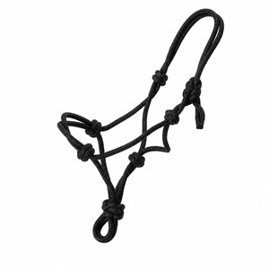 Harnais de cheval en corde noire de qualité supérieure |   Ajustable, durable, léger |   Matériel d'entraînement équestre pour le travail au sol |   Nœuds solides et ajustables - Product Image 1