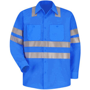 เสื้อทำงานแขนยาวสะท้อนแสงราคาประหยัดสำหรับผู้ชาย เสื้อยืดแขนยาวแบบ Hi-Vis สำหรับงานรักษาความปลอดภัย - Product Image 5