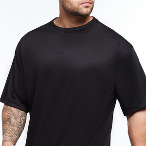 OEM Custom Men's Baggy Style T-<b>Shirt</b> 10pcs Front Logo Quick Dry Breathable Made in Tri-Cot Mesh <b>Polyester</b> Knitted Fabric OEM - Product Image 5
